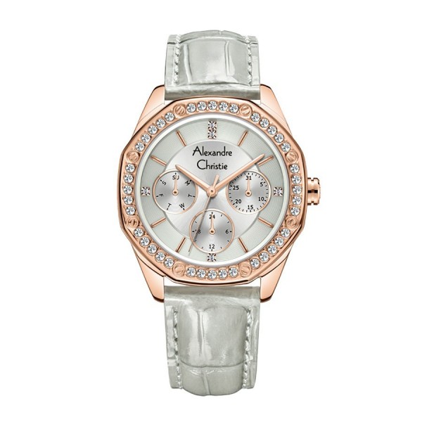 Alexandre Christie AC 2B17 Rosegold Light GreyLeather BFLRGLG